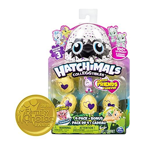 Productafbeelding van de Hatchimals CollEGGtibles seizoen 3, pakket van 4 + bonus (stijlen en kleuren kunnen variëren) per...
