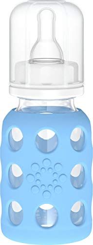 Lifefactory 4 Oz Cam Biberon, Koruyucu Silikon Kılıflı ve Aşama 1 Ürün Resmi...