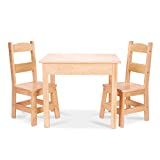 Imagem do produto Melissa & Doug Conjunto de Mesa e 2 Cadeiras em Madeira Maciça - Móveis de Acabamento Leve para...