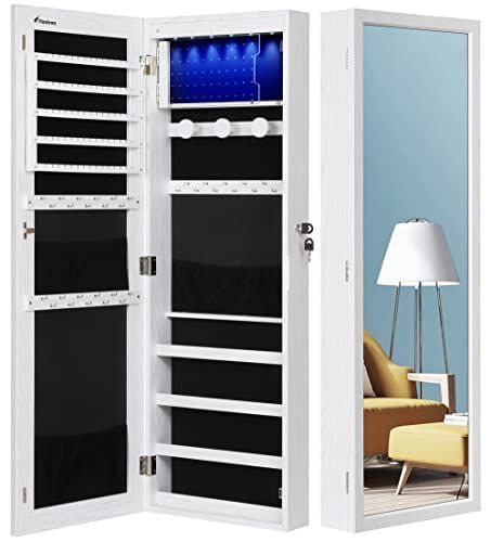 Obrázek produktu Nicetree 6 LED organizér šperkovnice, nástěnná/dveřní skříňka na šperky...