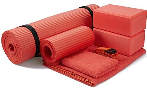 Obrázek produktu BalanceFrom GoYoga 7dílná sada – obsahuje podložku na jógu s popruhem, 2 jógové...
