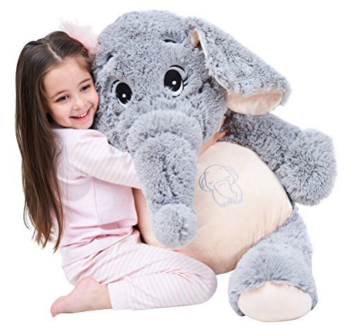 Produktabbildung des Giant Elephant Stofftier Plüschtiere Geschenke (Grau, 39 Zoll)